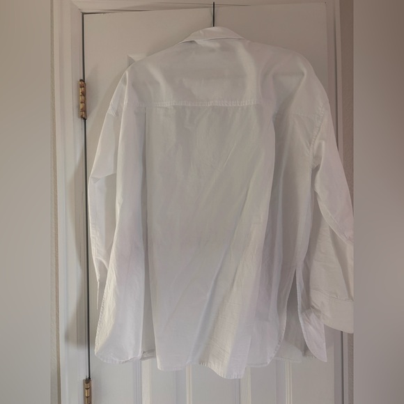 Madewell Signature Poplin Oversized Shirt, white button up blouse, M - Picture 6 of 9